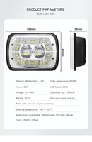Lampe de travail stroboscopique bicolore carrée de 7 pouces pour éclairage extérieur automatique avant de véhicule tout-terrain modifié Wrangler