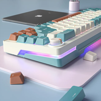 Keyboard Mekanik Gaming Hot Swappable Anti-ghosting 60% 68 Tombol 2.4G Wireless BT Mini Rgb Green Switch Km300