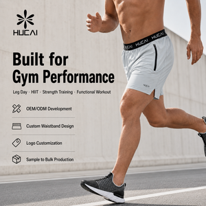 <span class=keywords><strong>Pantalones</strong></span> <span class=keywords><strong>Cortos</strong></span> Deportivos para <span class=keywords><strong>Hombre</strong></span> con Logotipo Personalizado en la Cintura, Bolsillos de Poliéster, Dobladillo Dividido, 5 Pulgadas, para Entrenamiento Atlético y Gimnasio - Product Image 3