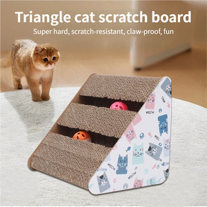 Driehoekig rechtopstaand krabplank voor katten Bell Creatief kattennest Duurzaam golfkarton Kattenhuis Leuke stijl kattenkarton Kattenboom - Product Image 1