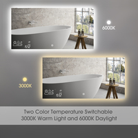 Miroir intelligent à LED 120x60cm, étanche, avec écran tactile, météo