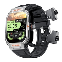 Montre connectée G55 avec écouteurs TWS 2 en 1, style sport pour homme, montre connectée d'extérieur avec écran de 2,01 pouces et casque sans fil