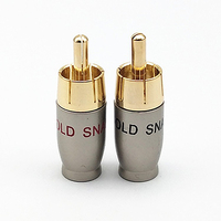 Connecteur rca de câble d'or mâle femelle en métal d'extrémité de cuivre de haute qualité pour la prise audio/vidéo rca de voiture