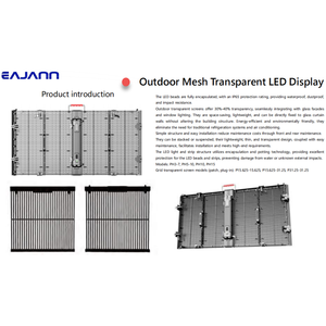 Pantalla LED Transparente P3.91-7.8 para Alquiler en Escenarios, Módulo Transparente para Exteriores, Alquiler de Pantallas para Escaparates, Centros Comerciales y Publicidad - Product Image 2