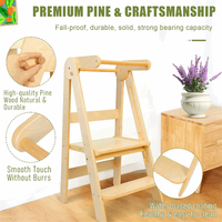 Tabouret d'appoint pliable pour tout-petits, très vendu - Multifonctionnel en bois massif pour salon et salle de bain