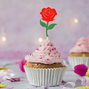 ท็อปเปอร์คัพเค้กรูปดอกกุหลาบ 12 ชิ้น สำหรับวันวาเลนไทน์ ใช้ตกแต่งเค้กในงานขอแต่งงาน งานหมั้น และงานแต่งงาน - Product Image 3