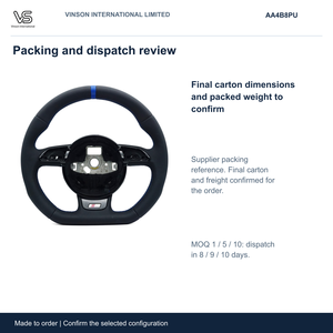 PU Steering Wheel for Audi <b>A4</b> (8K2, B8) Open Center Selected Configuration AA4B8PU - Product Image 6
