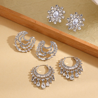 Boucles d'oreilles circulaires brillantes en strass LUOXIN, mode européenne et américaine, pour femmes, accessoires quotidiens