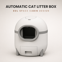 Bac à litière pour chat en plastique intelligent, nettoyage automatique, 60L, facile à nettoyer, pour chats d'intérieur, OEM personnalisé
