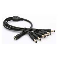 Câble de connecteur femelle mâle 12V DC avec prise Jack 2.1X5.5mm 1 à 2 3 4 5 6 Adaptateur secteur 8 voies isolé par PE et PVC