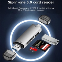 Lector de Tarjetas OTG Xput 6 en 1, USB 3.0, Micro USB Tipo C a Adaptador de Tarjeta de Memoria SD TF, Transferencia de Archivos de Alta Velocidad para Teléfono Móvil