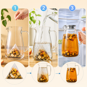 Compra al por mayor: Té de frutas mezcladas con trozos de melocotón amarillo, 125g, 5 bolsas, deshidratado a baja temperatura, sin cafeína, orgánico, preparado en frío, para hidratación en la oficina. - Product Image 4