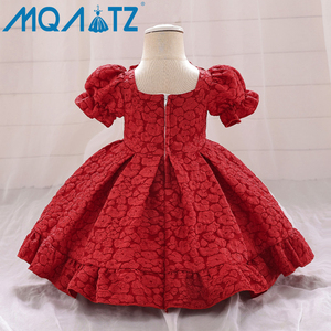 MQATZ Abito da Cerimonia per <span class=keywords><strong>Neonata</strong></span> con Stampa Floreale, Vestito per Festa di Compleanno per Bambine - Product Image 2