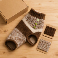 Pull pour chien en tricot épais rayé avec col montant, à deux pattes, avec boutons, vêtements chauds d'hiver pour chien XS S M