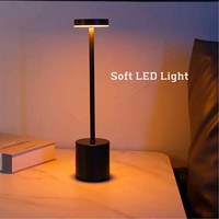 Lampe de table à intensité variable Lampe de bureau sans fil rechargeable par USB Restaurant Bar Lampe de nuit rétro Lampe de table tactile portable