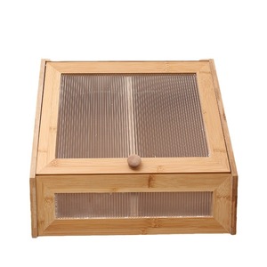 Bamboo Bread <b>Storage</b> <b>Box</b> Solid Wood Countertop Multi Purpose Tableware <b>Small</b> Size With Lid For Home Kitchen Use - Product Image 5