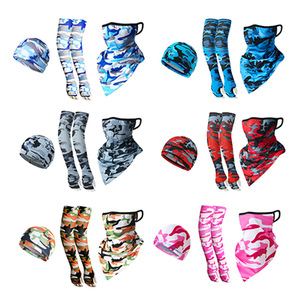 Cycling Sun Protection Set Ice Silk Sleeves Triangular Scarf Small Cap High Elasticity Breathable Quick Dry Outdoor Gear - Product Image 3