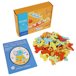 HOYE Đồ Chơi Khối Gỗ Nhiều Màu Thủ Công Đồ Chơi Giáo Dục Xếp Hình Chữ Cái Tàu Bảng Chữ Cái - Product Image 6