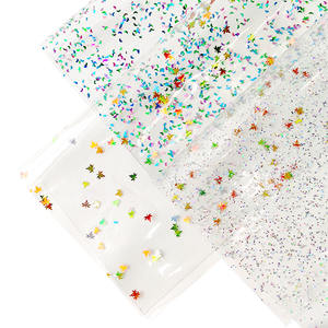 0.4mm Transparent étanche paillettes PVC rouleau feuilles étoiles <span class=keywords><strong>amour</strong></span> motif Gretel PVC Film pour sac matériaux de tir - Product Image 3