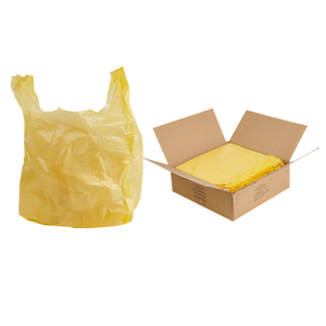 Bolsas de plástico de seguridad amarillas impresas personalizadas, bolsas de basura HDPE resistentes, bolsas de plástico para compras, bolsas de transporte para tienda - Product Image 4