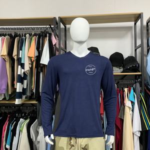 Maglietta a Maniche Lunghe da <span class=keywords><strong>Uomo</strong></span> Personalizzata in Lana Merino di Alta Qualità, Traspirante, con Collo a V - Product Image 5