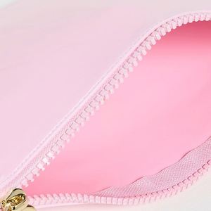 Pochette cosmétique plate en vinyle écologique pour femme, personnalisable avec logo DIY, fermeture éclair, étanche, bords festonnés, durable, pour voyage - Product Image 2