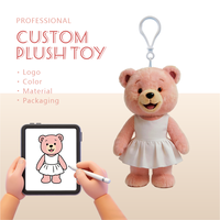 Porte-clés en peluche mini ours en peluche personnalisé super doux, idéal pour un anniversaire - Vente chaude