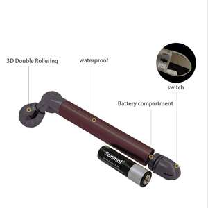 Logotipo personalizado Gold Energy Beauty Bar Face Lifting 3D Rodillo Masajeador Micro Vibración eléctrica Cuello Adelgazamiento Función manual - Product Image 2