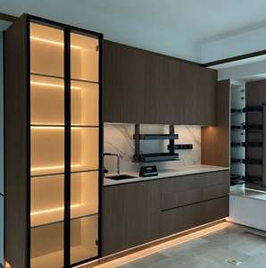 Material de alta calidad, gabinetes de cocina de madera de producción Premium, muebles de cocina, conjunto de gabinete de cocina minimalista con marco - Product Image 6