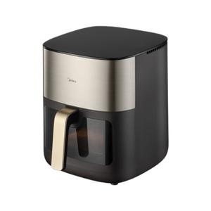 Friteuse à air Midea 6,5 L, machine de cuisson électrique intelligente, design carré gris titane, intérieur antiadhésif en PTFE - Product Image 1