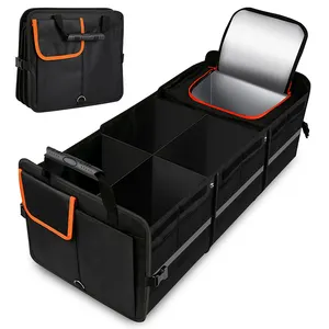 Caja organizadora de almacenamiento para maletero de coche SUV plegable con múltiples compartimentos de capacidad extra grande personalizada con bolsa refrigeradora