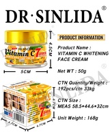 Krim Wajah Label Pribadi OEM Ekstrak Vitamin C AHA Melembapkan Memutihkan Anti-Sunburn Perbaikan Kulit Wajah untuk Semua Jenis Kulit