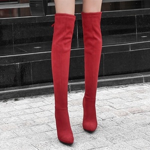 Wholesale China Factory Handmade Women's Lace-Up Autumn/Winter Thigh High Over-the-Knee <b>Boots</b> High Heel Stretch Anti-Slippery - Product Image 2