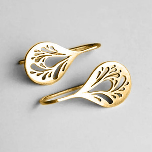 Orecchini Vintage a Foglia Traforata per Donne, Stile Naturale, Accessori per Orecchie da Indossare Quotidianamente - Product Image 2