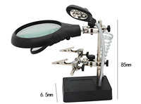 5X 8X 10X LED Light Helping Hands Magnifier Soldering Station,Magnifying Glass Stand with Auxiliary Clamp and Alligator Clips