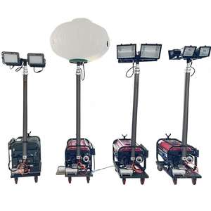 Torre de Iluminación Móvil de Acero Inoxidable con 4 Lámparas LED de 100W y Generador de Gasolina de 3KW con Elevación Manual para Exteriores - Product Image 3
