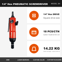 Tournevis pneumatique 1/4'' - Tournevis pneumatique de type droit pour la ligne d'assemblage électronique
