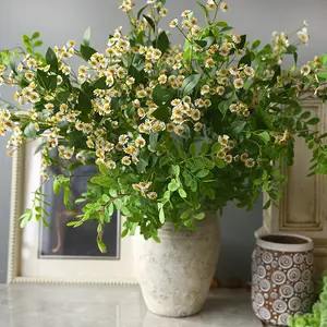 Bunga palsu Dekorasi Rumah, bunga chamomile segar kecil simulasi cabang panjang pernikahan