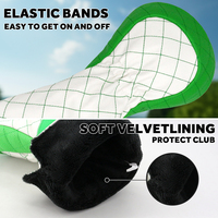 Housse de tête de club de golf portable en cuir PU avec logo brodé personnalisé – Accessoires de golf