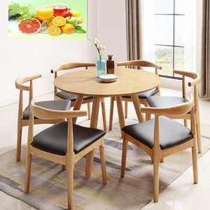 Round Nordic Solid Wood Outdoor <b>Table</b> Natural Color Durable <b>Coffee</b> Shop Bar Use - Product Image 2