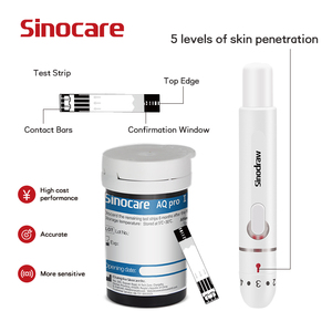 Kit de test de glycémie Sinocare, kit de test du diabète, kit de <span class=keywords><strong>glucomètre</strong></span> <span class=keywords><strong>avec</strong></span> 50 bandelettes de test de glycémie - Product Image 3