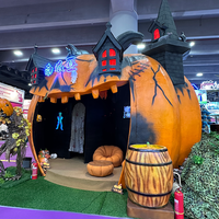Décoration Animatronique Électrique de Maison Hantée Simulée : Citrouille Fantôme en Silicone pour Usage Intérieur/Extérieur, Centres Commerciaux et Parcs d'Attractions