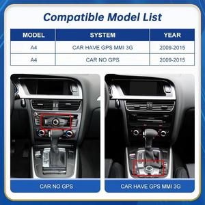 Reproductor Multimedia con Pantalla Táctil de 8.9/12.3'' con Android Auto y <span class=keywords><strong>CarPlay</strong></span> para <span class=keywords><strong>Audi</strong></span> <span class=keywords><strong>A4</strong></span>/S4 <span class=keywords><strong>B8</strong></span> 2009-2012, Pantalla GPS para el Tablero - Product Image 2