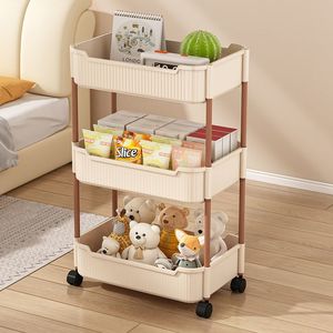 Multi Layer Storage Cart With Wheels For Bedroom Bathroom Living Room Portable Snacks Organizer Easy Cleaning Rectangle - Product Image 3