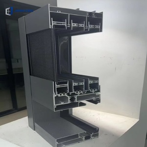 Fenêtre à persiennes horizontales coulissantes en alliage d'aluminium JINCHEN, à rupture de pont thermique, <span class=keywords><strong>double</strong></span> <span class=keywords><strong>vitrage</strong></span>, insonorisée, isolation thermique, écoénergétique - Product Image 2