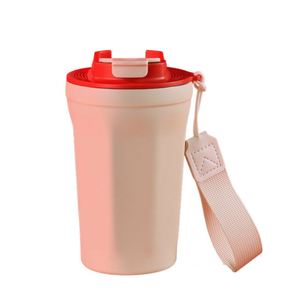 แก้วกาแฟ 304 Cola Cup แบบพับได้ด้วยคลิกเดียว แก้วพกพาสำหรับรถยนต์ แก้วสุญญากาศสแตนเลสสองชั้น สไตล์ Ins - Product Image 3