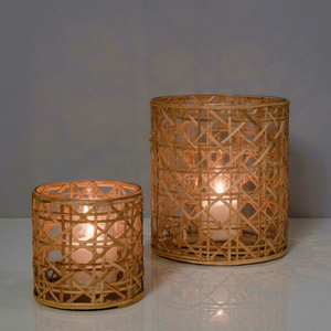 Porte-bougie en bambou fait main, écologique, rond, résistant à la chaleur, décoration de Noël pour la maison, durable, NEHA ENTERPRISES - Product Image 1