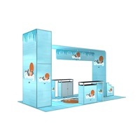 Stand d'exposition portable 10x20 pieds en aluminium léger avec éclairage LED SEG personnalisé par sublimation pour salons professionnels et expositions