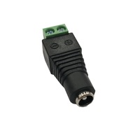 Adaptor Jack daya DC 2.1x5.5MM pria/wanita konektor barel ke adaptor blok Terminal sekrup untuk CCTV kamera keamanan Strip Led