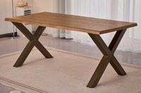 Table basse moderne en MDF avec plateau en bois de chêne et pieds en métal pour le salon